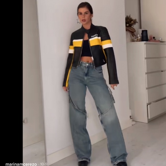 Zara TRF WIDE LEG BUCKLE JEANS - Picture 7 of 16